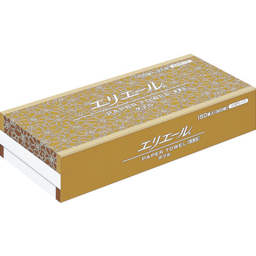 엘리에르 종이 타월 무표백 더블 150조 300장 대형 703320 1 CS