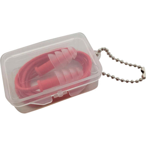 TRUSCO bulk purchase earplugs silicone flange type metal detector reaction type (with cord, case) 100 pairs DEP-209SCBOX 1 box