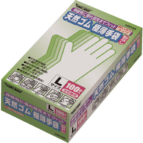 가와니시 천연 고무 사용 장갑 (100장입) 2032-L 1 상자