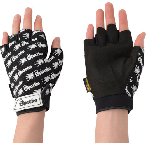 Kawanishi Synthetic Leather Gloves Sparks Fingerless Black 2958BK 1 Pair