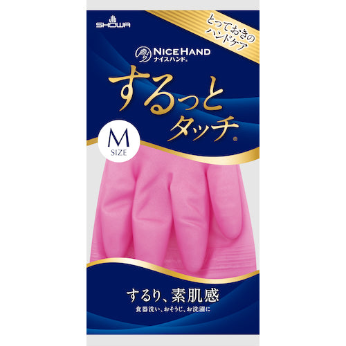 SHOWA 염화 비닐 장갑 나이스 핸드 촉촉한 터치 핑크 M 사이즈 NHST-MP 1 쌍