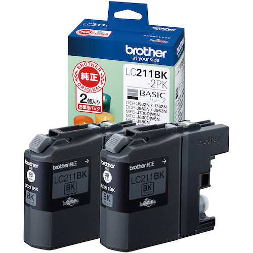 형제 잉크 카트리지 LC211BK-2PK 블랙×2개 팩 LC211BK-2PK 1 PK