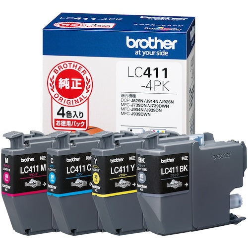 ブラザー インクカートリッジ LC411−4PK 4色パック LC411-4PK 1 PK
