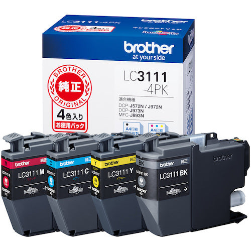 Brother Ink Cartridge LC3111-4PK 4-Color Pack LC3111-4PK 1 PK
