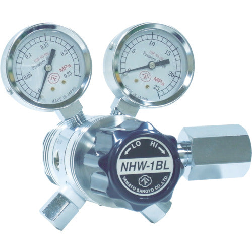 YAMATO Gas Regulator Two-stage Micro Pressure Regulator with Fins for Analytical Instruments NHW-1BL Inlet Connection W22-14 (Right) NHW1BLTRC 1 pc