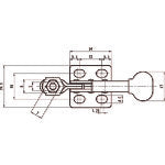 Super Downward Presser Toggle Clamp (Horizontal Handle Type) Total Length: 67mm Clamping Force: 0.2kN Flange Base Stainless Steel (SUS304) STD04F 1 pc