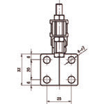 Super Downward Presser Toggle Clamp (Horizontal Handle Type) Total Length: 197mm Clamping Force: 2.5kN TDCS38F 1 pc