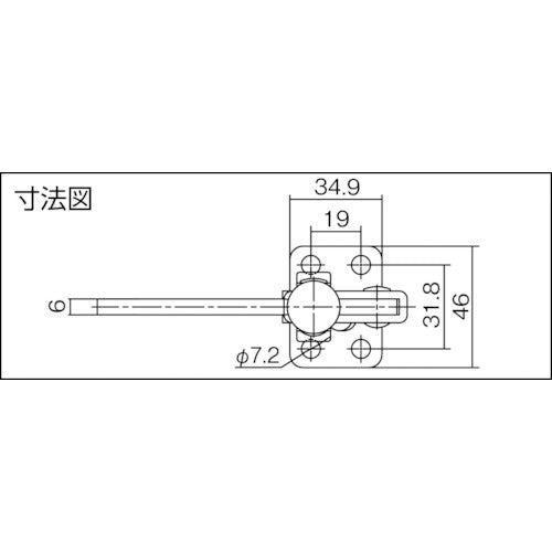 スーパー 下方押え型トグルクランプ(垂直ハンドル式) 全長:143mm 締付力:2.27kN フランジベース TDV350F 1 個