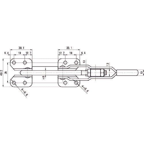 スーパー 引き止め専用型トグルクランプ ベースタイプ:フランジ 最大支持力:1.7kN 調整量:40〜50mm TLA250F 1 個
