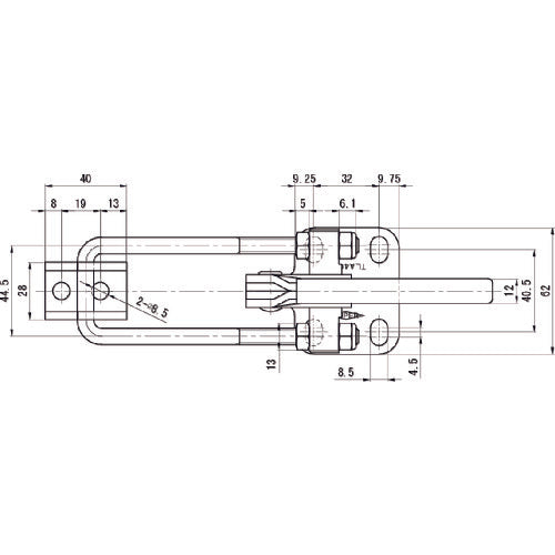 スーパー 引き止め専用型トグルクランプ ベースタイプ:フランジ 最大支持力:7.0kN 調整量:50〜75mm TLA400F 1 個