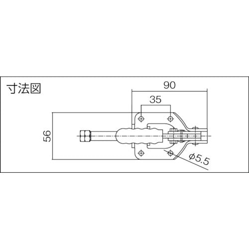スーパー 横押し型トグルクランプ 全長:223mm 締付力:1.36kN TPL150F 1 個