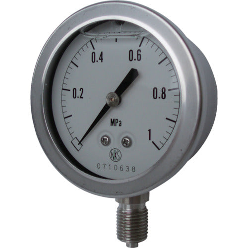 Nagano Glycerin-filled pressure gauge Pressure range (MPa): 0.0 to 0.60 GV50-123-0.6MP 1 unit