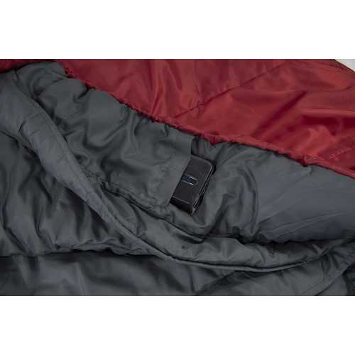 HIGH PEAK Mummy Sleeping Bag, Connectable Type, TR300, Right Side Zipper, Dark Red, 23061, 1 pc