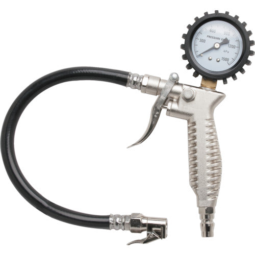 TRUSCO タイヤゲージ ガンタイプ 1400kPa 米式バルブタイプ THBG30B 1 台