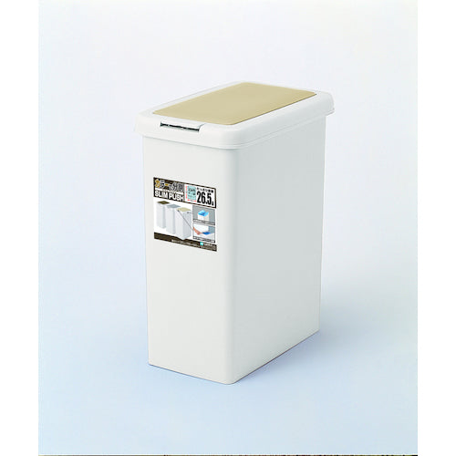 SANKO pla 030276 뚜껑이 달린 쓰레기통 슬림 푸시 26.5 L LBE L 베이지 232 × 368 × 440 30 276 1 개
