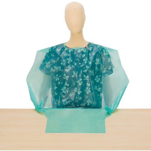 シンガー 食事エプロン使い切り2.5WAY(50枚入)グリーン LPE0251NSGB 1 箱