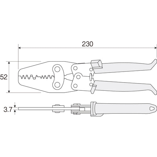 HOZAN 手動圧着工具(オープンバレル端子用) 全長230mm P-707 1 丁