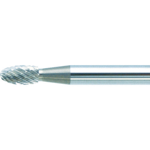 TRUSCO Carbide Bur, Egg Shape, Φ3 x Blade Length 5.5 x Shaft 3, Long, Double Cut, TB6A030L75, 1 Piece