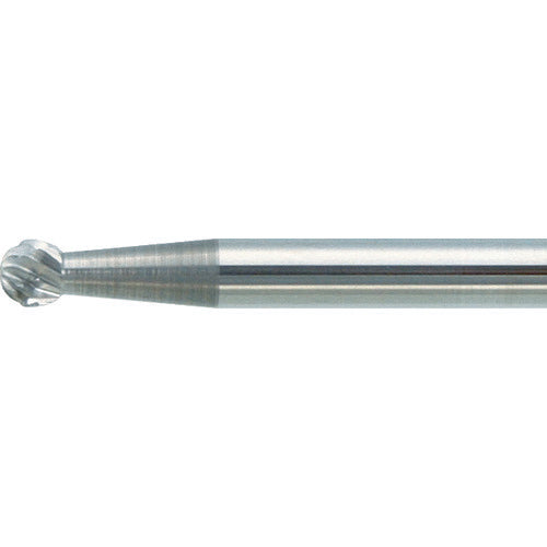 TRUSCO Carbide Bur, Spherical, Φ3 x Blade Length 2.4 x Shaft 3, Long, Double Cut, TB8A030L75, 1 Piece