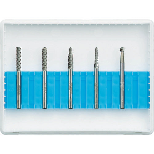 TRUSCO 超硬バーセットAシリーズ 軸3mm 刃径3mm 5本セット TB-A030-5S 1 S