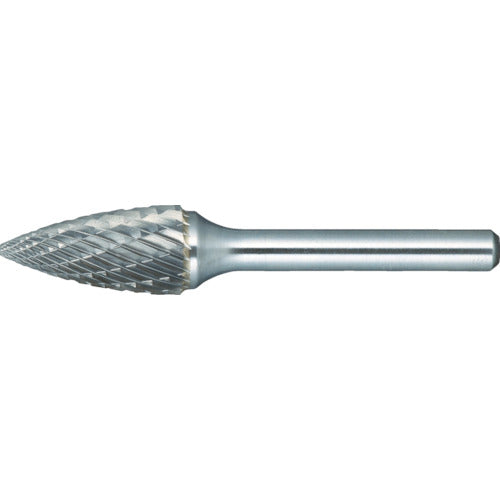 TRUSCO Carbide Bur, Pointed Type, Φ9.5 x Blade Length 19 x Shaft 6, Course Cut, TH4C095, 1 Piece