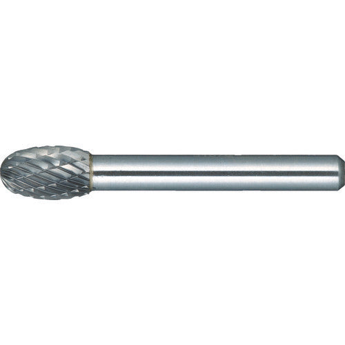 TRUSCO Carbide Bur, Egg Shape, Φ9.5 x Blade Length 16 x Shaft 6, Course Cut, TH6C095, 1 Piece