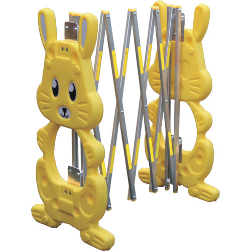 安全興業 現場用簡易アルミゲート ラビットゲート黄(反射付)2M RG-1 1 個