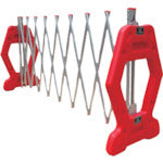 安全興業 現場用簡易アルミゲート AZゲート赤(反射なし) 4M AZG-R2 1 個