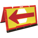 安全興業 矢印板 ブロー製折りたたみ矢印板赤 550*900 黄/赤矢印 BOA2-06 1 台