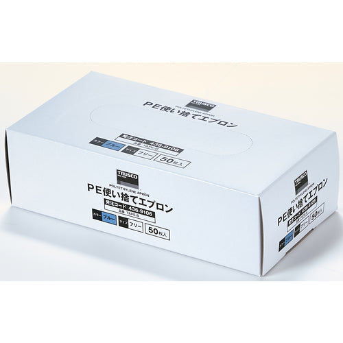 TRUSCO Polyethylene Disposable Apron Free Size Blue (50 Pieces) TAPE-B 1 Box