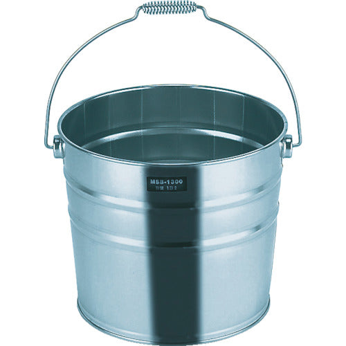 TRUSCO Stainless Steel Bucket 15L 300ΦXH305 with Handle T-MNM-15A 1 pc