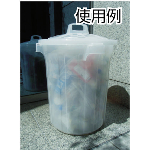 TRUSCO Semi-transparent PP pail round 75L lid TPTM-75F 1 piece