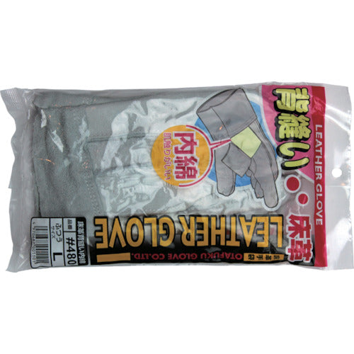 Otafuku Cowhide Leather Back-Stitched Cotton-Inner Gloves L 480-L 1 Pair