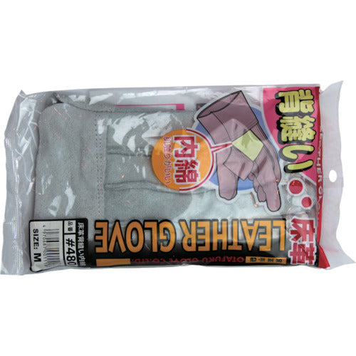 Otafuku Cowhide Leather Back-Stitched Cotton-Inner Gloves M 480-M 1 Pair