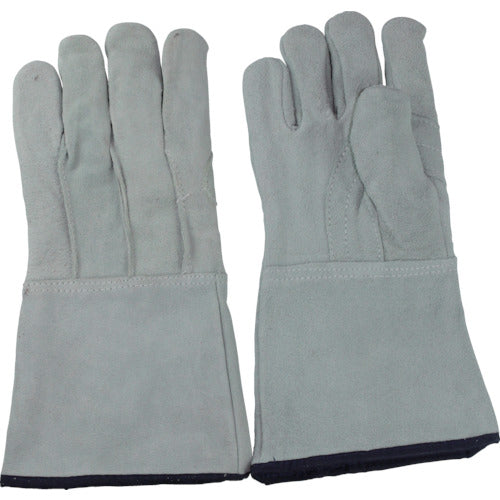 Otafuku Cowhide Leather Welded Five-Finger Gloves with Cotton Lining 485 1 Pair