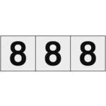 TRUSCO Number Sticker 30x30 "8" Transparent/Black Letters 3 Sheets TSN-30-8-TM 1 Set