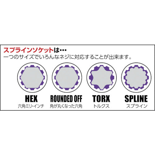 Pro-Auto 1/2DR. 9PC. Impact Spline Socket Set ISS1209H 1S