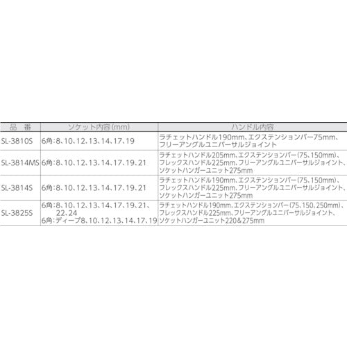 Pro−Auto 3/8DR.10PC.ソケットレンチセット SL-3810S 1 S