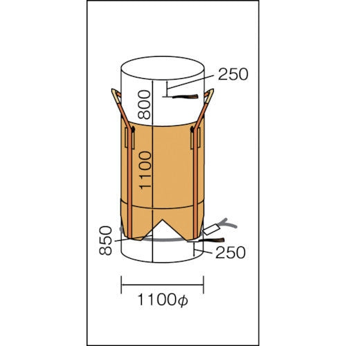 吉野 コンテナバッグ丸型 1t 上下全開タイプ YS-CB-1100F 1 個