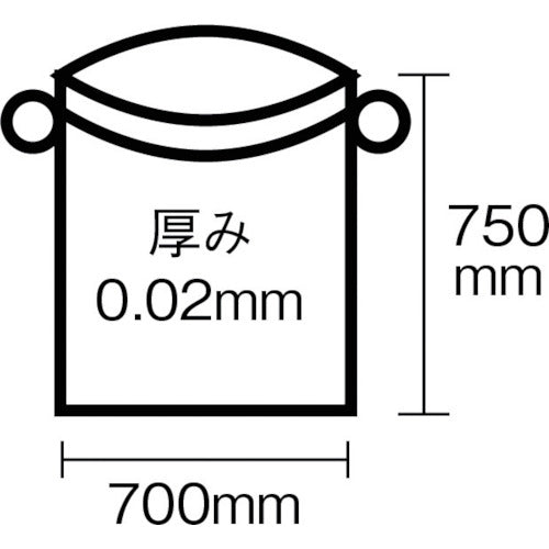ワタナベ ひも付簡単ポリ袋 45L 半透明 HI-70 1 袋