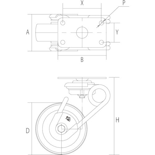 Sisiku shock absorbing caster 5, swivel, 75 diameter, urethane wheel, SAJ-TS6-75U, 1 piece