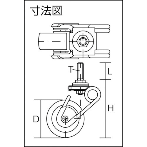 シシク 緩衝キャスター5 ステンレス製 自在 ネジ込み 100径 ウレタン車 SUSAJ-TS6-SJ-100U 1 個