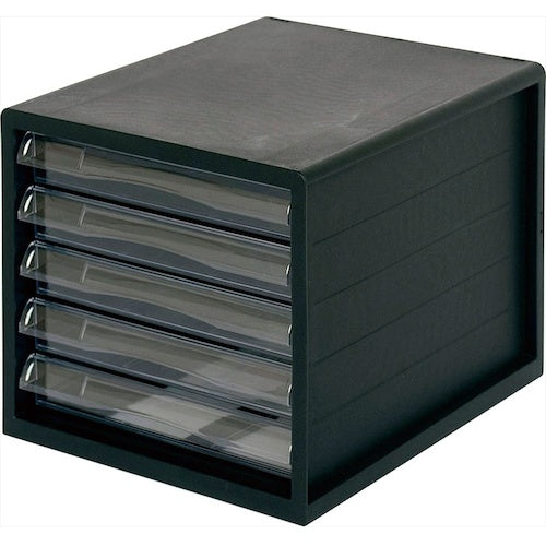 Nakabayashi A4 letter case integrated / shallow 5 drawers / black A4E-05B 1 unit