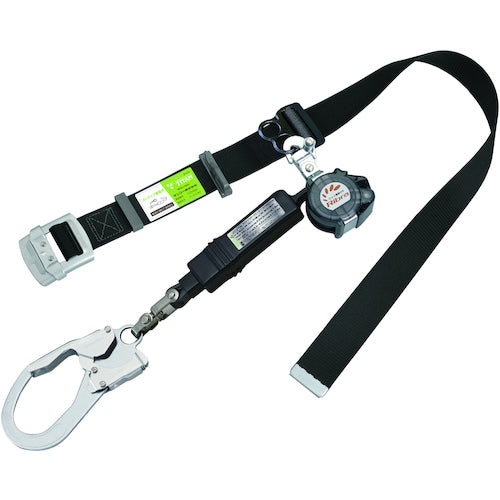 タイタン 胴ベルト型ロック付き巻取式 シングル Ribraライト ブラック RBLN506-BL 1 本