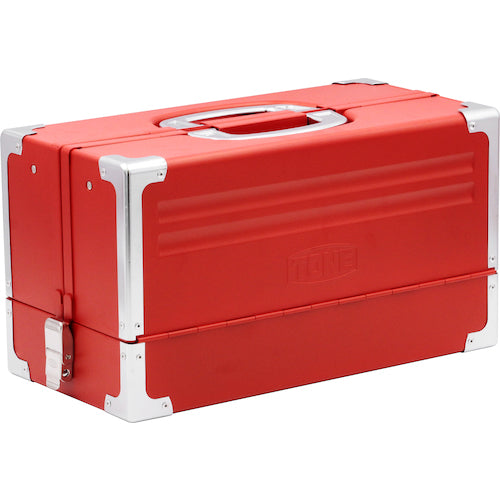 TONE ツールケース レッド 両開きケースタイプ 天面フラットV形3段式両開きケース 中皿付き BX331X 1 個