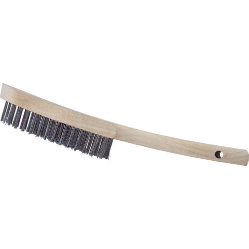 LESSMANN 5-row wooden handle hand brush with brass-plated wire 105451 1 pc