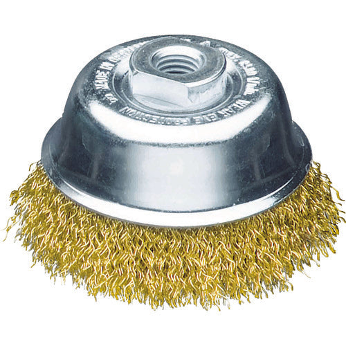 LESSMANN 工業用カップブラシ Φ75 真鍮メッキ 線径0.25 423764 1 個