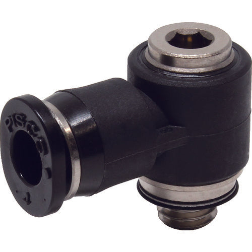 PISCO Tube Fitting Mini Type Hexagonal Socket Universal Elbow Tube 4 Connection Size M5 x 0.8 POL4-M5M 1 pc