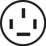 아메리칸 전기 평 날형 고무 커넥터 바디 접지 3P50A250V R544 1개