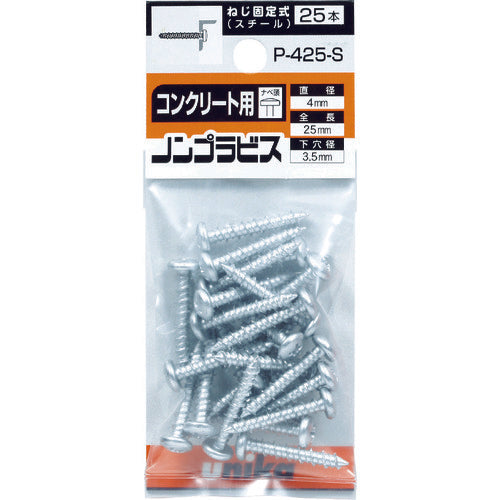 UNIKA Plugless Anchor Non-Plastic Screw Silver Pan Head B Drill-Free Mini Pack P-432-SMP (20 Pieces) P-432-SMP 1 PK